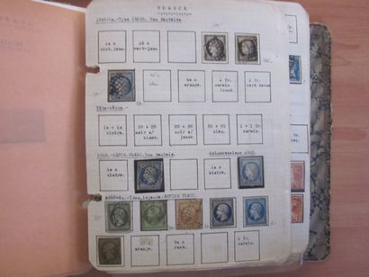 Un carton avec 11 classeurs ou albums avec...