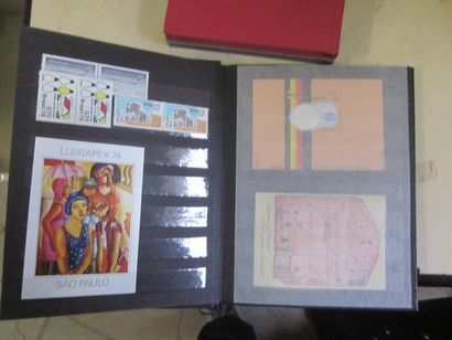 Deux cartons avec 5 albums (1 vide) 9 classeurs...