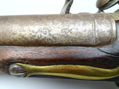 Fusil à silex anglais Brown Bess. 
Platine...
