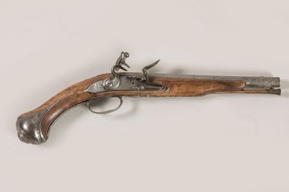 Pistolet à silex signé Leyni.. à Lyon. Canon...
