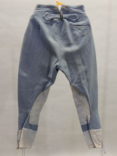 Pantalon-culotte de cavalerie en tissu bleu...
