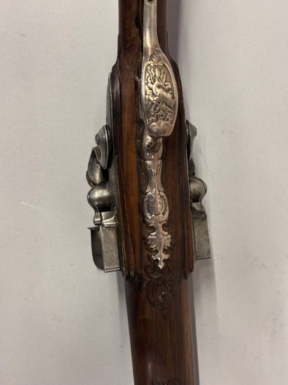 Fusil de chasse à silex. Platines marquées...