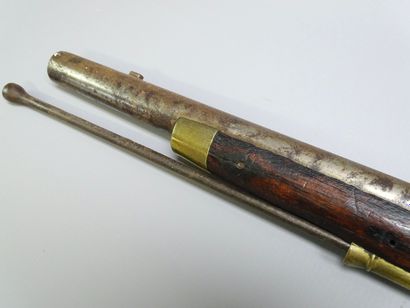 Fusil à silex anglais Brown Bess. 
Platine...
