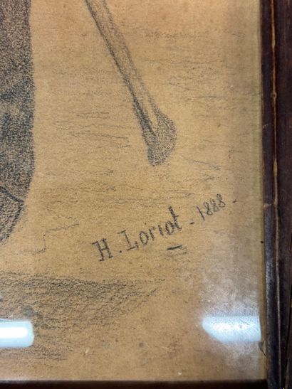 H. LORIOT (XIXe) 
Portrait de cuirassier...
