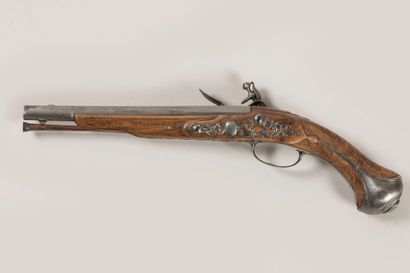 Pistolet à silex signé Leyni.. à Lyon. Canon...