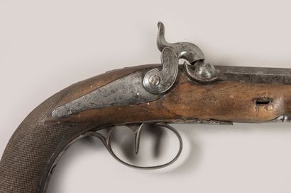 Pistolet de tir à percussion. Platine arrière....