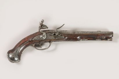 Pistolet à silex. Canon à pans au départ...