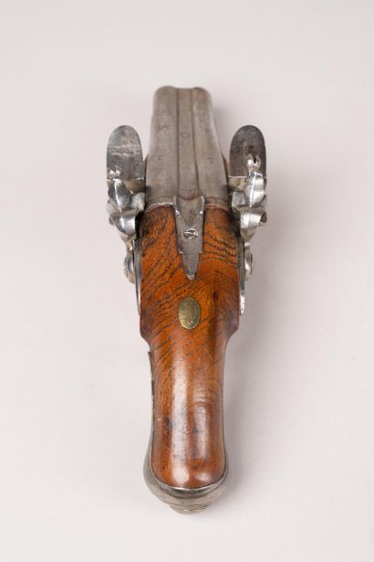 Pistolet de voyage à silex à deux canons...