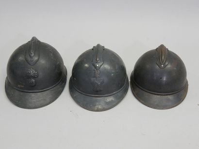 Lot de 3 casques Adrian modèle 15 (Génie...