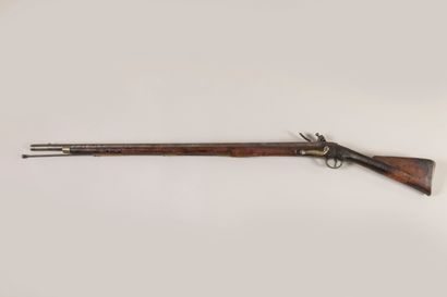 Fusil à silex anglais Brown Bess. 
Platine...