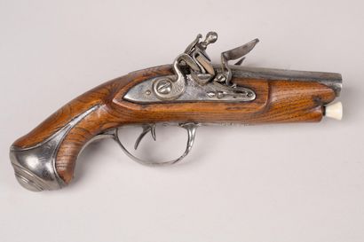 Pistolet de voyage à silex à deux canons...