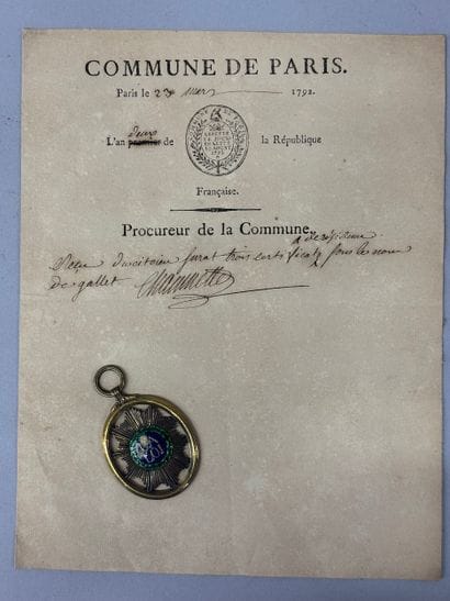 Révolution française.
Ensemble de deux pièces.
-Pierre-Gaspard...
