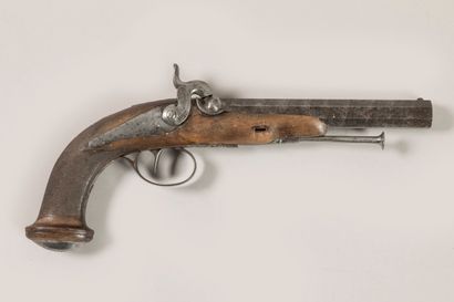 Pistolet de tir à percussion. Platine arrière....