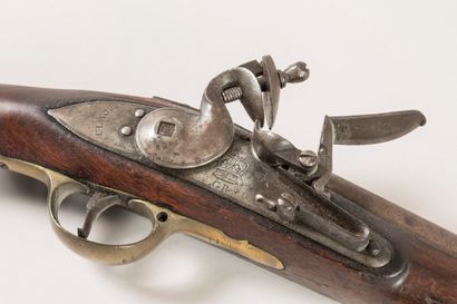 Fusil à silex anglais Brown Bess. 
Platine...