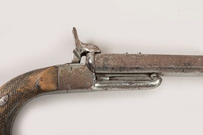 Paire de pistolets à broches, double canons...