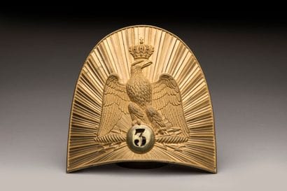 Plaque de bonnet d’ourson d’officier de la...