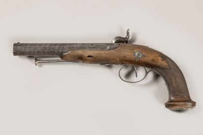 Pistolet de tir à percussion. Platine arrière....