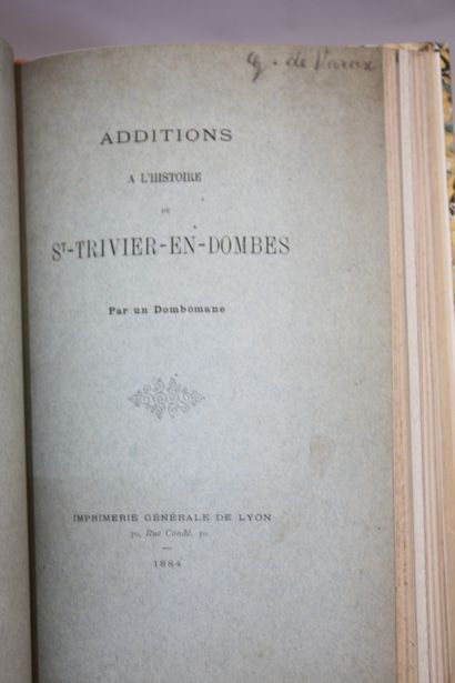 VARAX (P. de). La Seigneurie de Jarnieux...