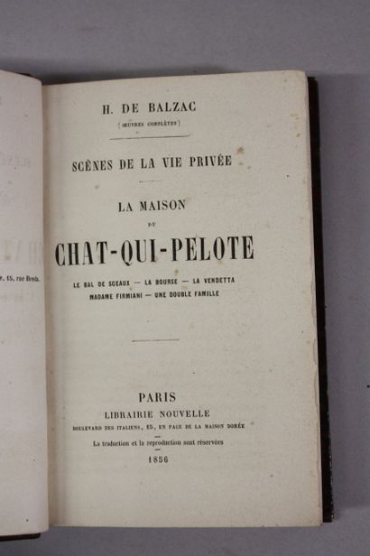 BALZAC. Œuvres complètes. 
P., Librairie...