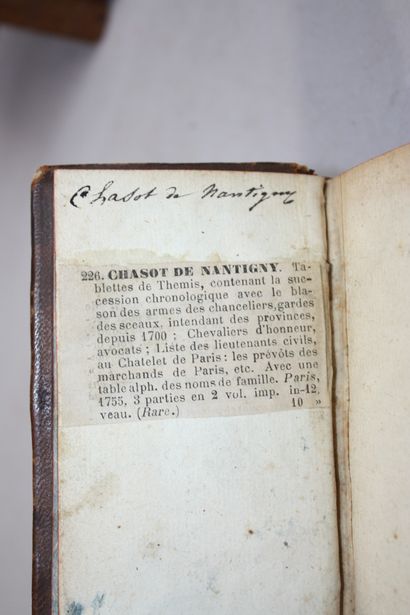 [CHASSOT DE NANTIGNY]. TABLETTES HISTORIQUES...