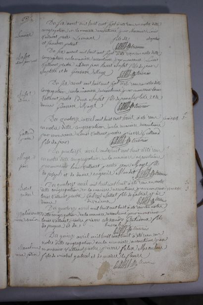 [AUBUSSON PENITENTS NOIRS]. Deux registres...