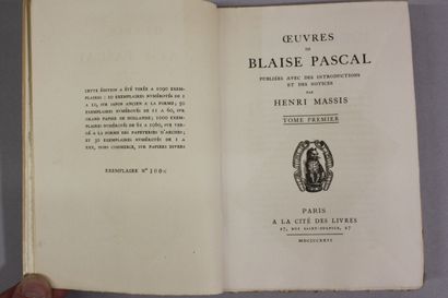PASCAL (Blaise). Œuvres. Published with introductions...