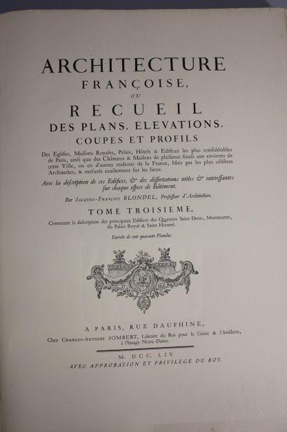 BLONDEL (Jacques-François). Réimpression...