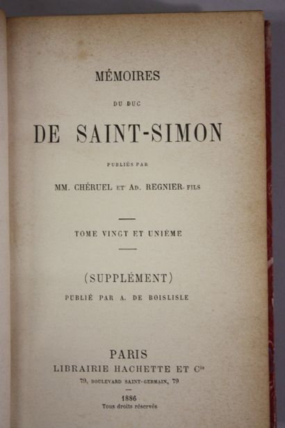 SAINT-SIMON (Louis de ROUVROY duc de). Mémoires...