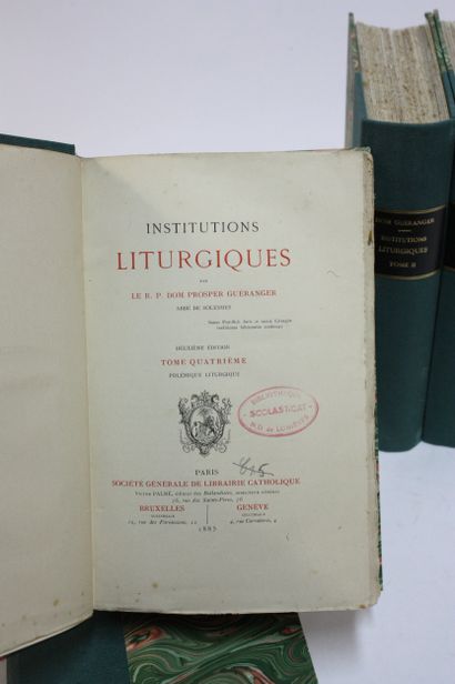 GUERANGER (Dom Prosper). Institutions liturgiques.
Paris,...