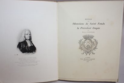 POIDEBARD (W.). Notice sur Monsieur de Saint-Fonds...