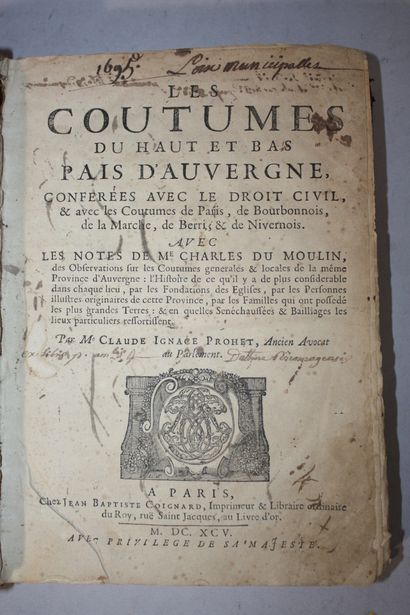 PROHET (Claude Ignace) - DU MOULIN (Charles)....
