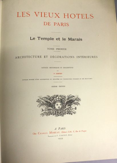 Les vieux Hotels de Paris. Séries 1 à 22.
Paris,...