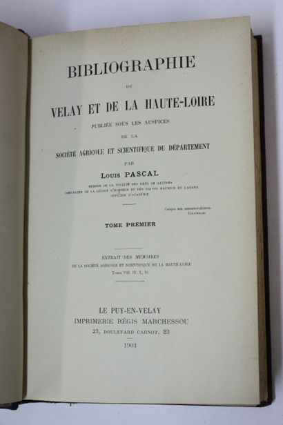 [LE PUY EN VELAY]. 11 volumes dont : 
PASCAL,...
