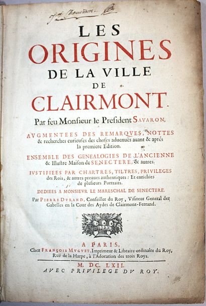SAVARON (Jean). Les origines de la ville...