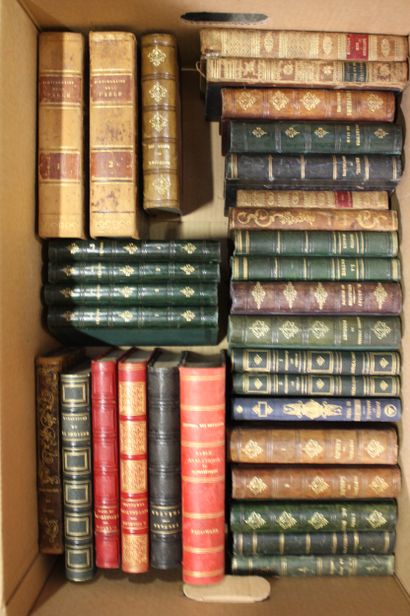 4 cartons de livres reliés du XIXe siècle...