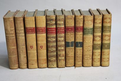 Lot de reliures du XIXe siècle. 11 volumes...