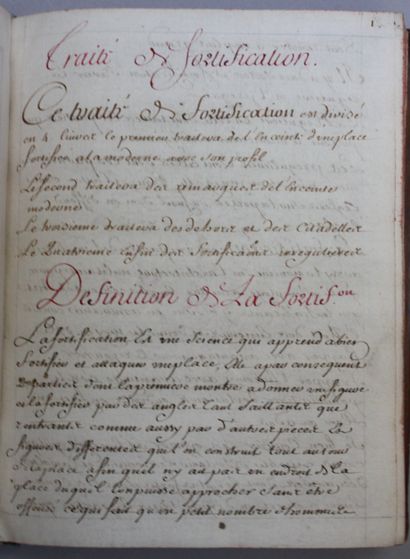 [MANUSCRIT VAUBAN]. Traité de fortification...