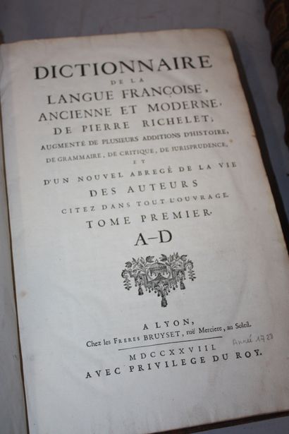 [DICTIONARY]. RICHELET (C. P.). Dictionnaire...