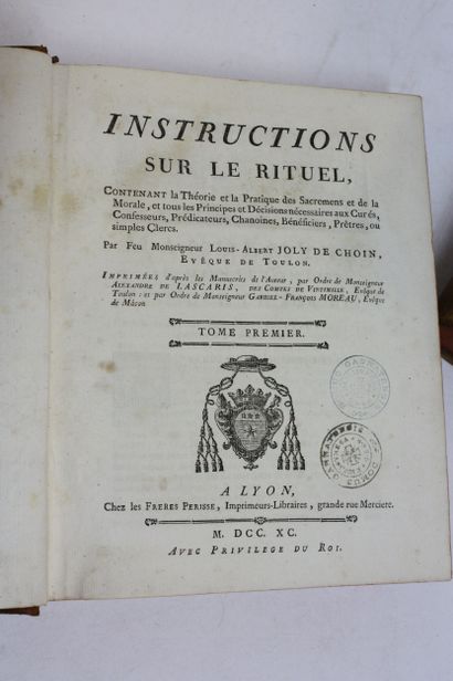 JOLY DE CHOIN (Louis-Albert). Instructions...