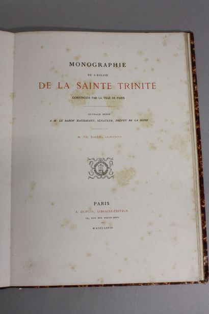 BALLU (Théodore). Monographie de l'église...
