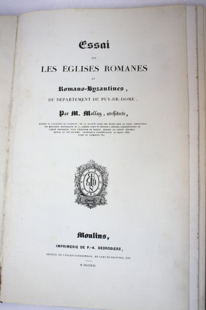 MALLAY (M.). Essai sur les églises romanes...