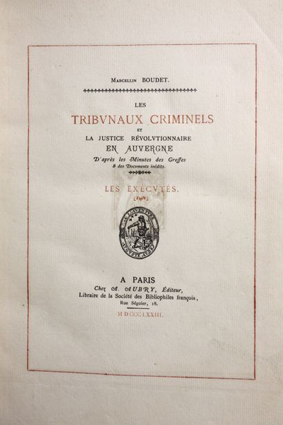 [AUVERGNE]. 3 volumes : 
BOUDET (M.). Les...
