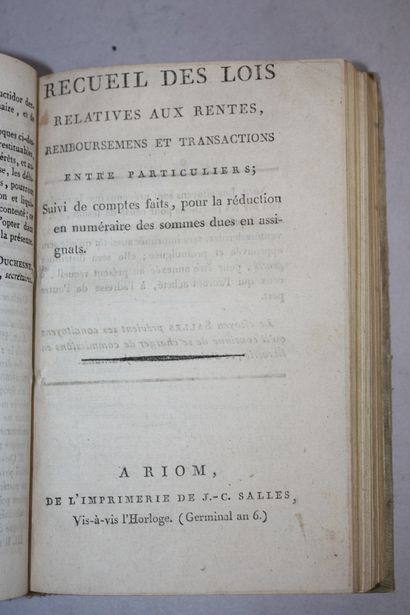 [IMPRESSIONS CLERMONTOISES]. 2 volumes: 
Recueil...