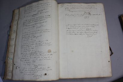 [AUBUSSON PENITENTS NOIRS]. Deux registres...