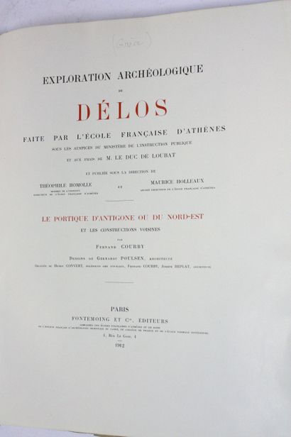 [DELOS]. Exploration archéologique de Délos...
