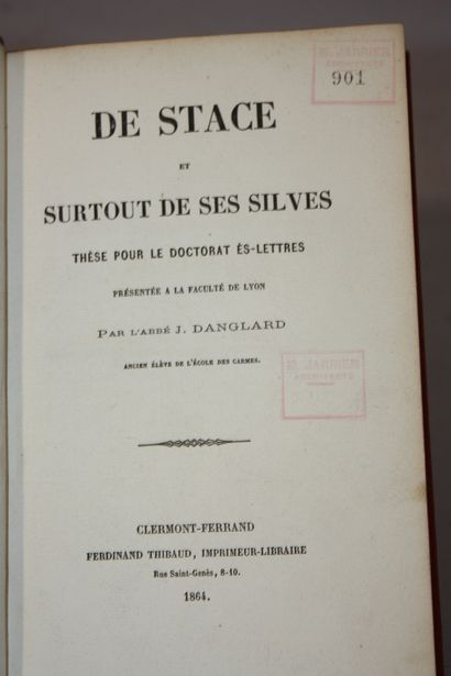 DANGLARD (Abbé J.). De Stace et surtout de...