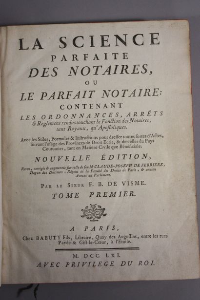 VISME (F. B. de). La science parfaite des...