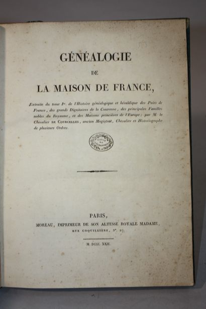 COURCELLES. Genealogy of the House of France.
P.,...