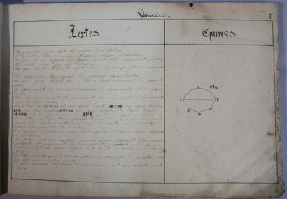 [MANUSCRIT] - FAURE (Michel). Cours de Géométrie,...