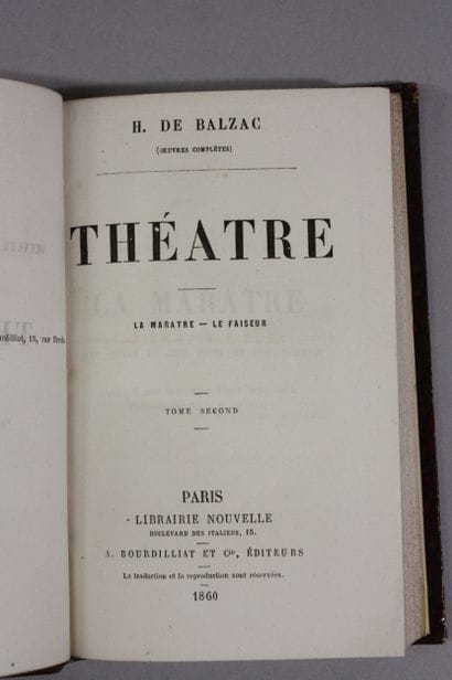 BALZAC. Œuvres complètes. 
P., Librairie...